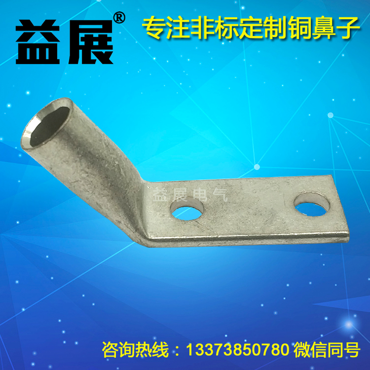 45度雙孔折彎銅鼻子 45度雙孔折彎銅鼻子